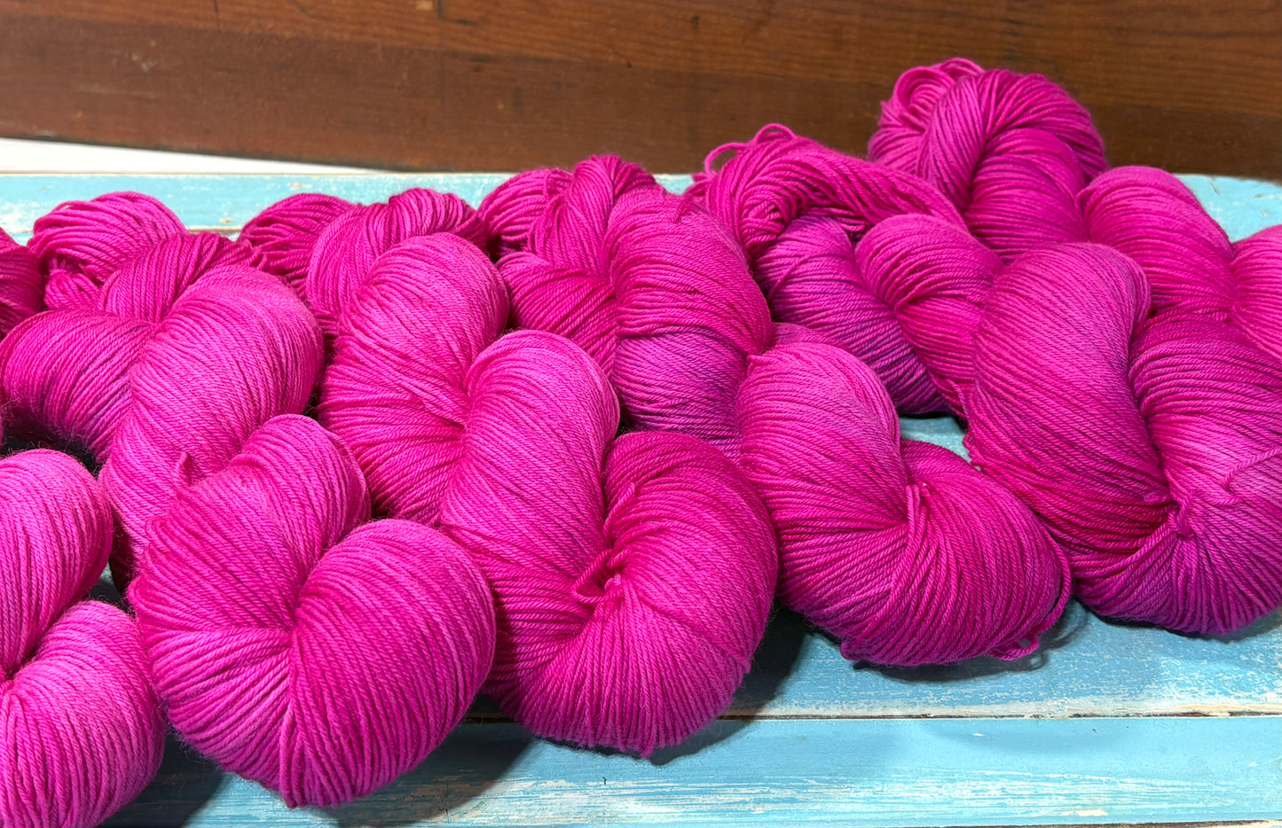 Discover Frosted Rose — a hand-dyed tonal yarn by The Curious Skein. Small batch, luxury merino nylon fingering weight yarn for knitting and crochet.